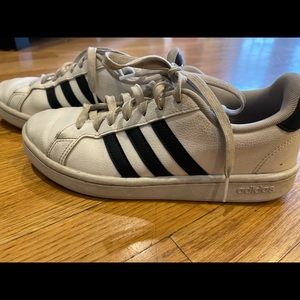 Adidas stripes white and  black size 7 Ladies